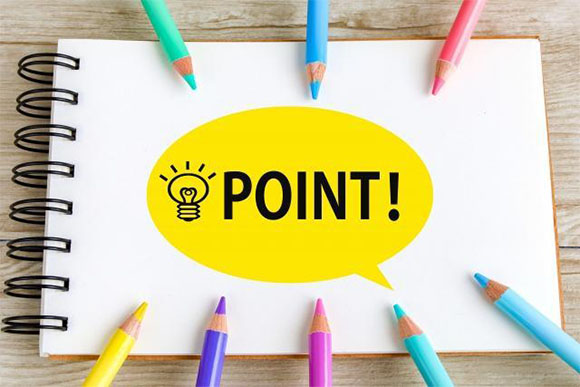 Pointの文字と色鉛筆